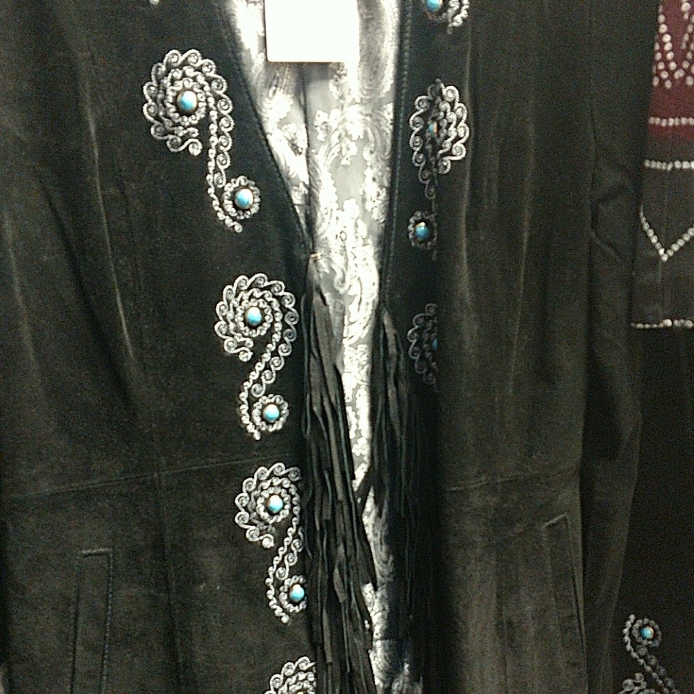 Genuine black suede coat